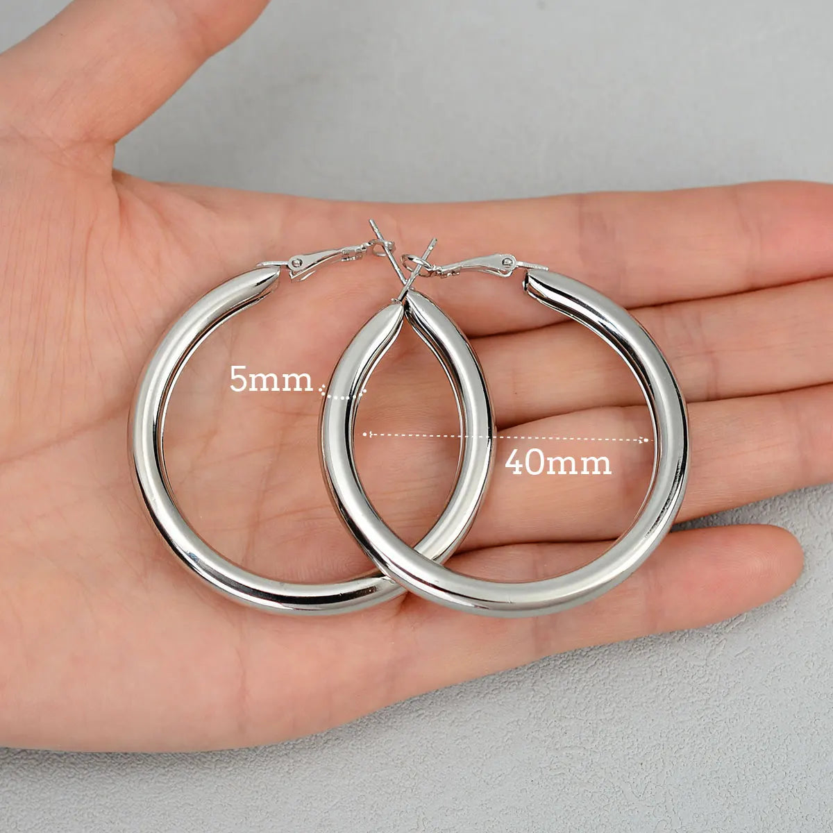 Smooth Circle Hoop Earrings – Gold & Silver, 15mm–70mm | Women's Fashion Jewelry