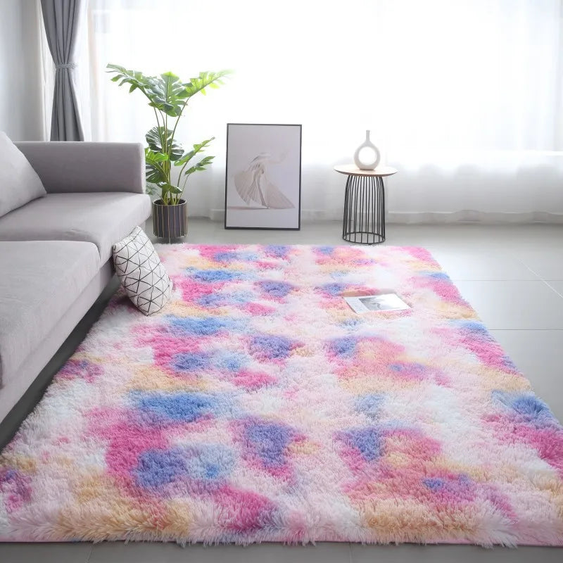 Soft Plush Tie-Dye Carpet – Non-Slip, Multi-Size