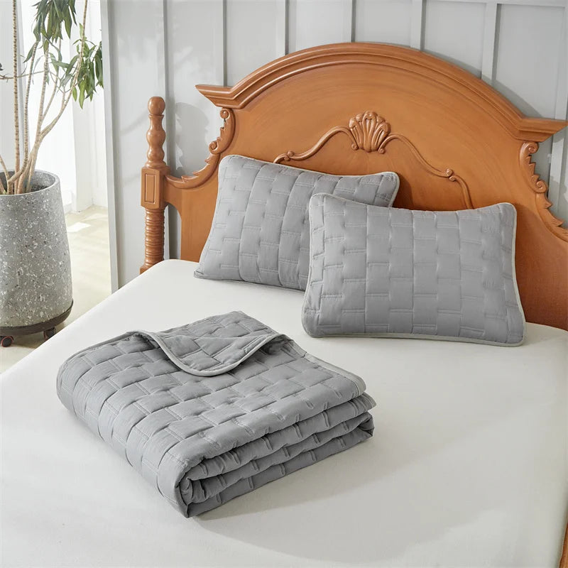 Quilted Bedspread Coverlet Set – 3-Piece All-Season Comforter with Pillow Shams