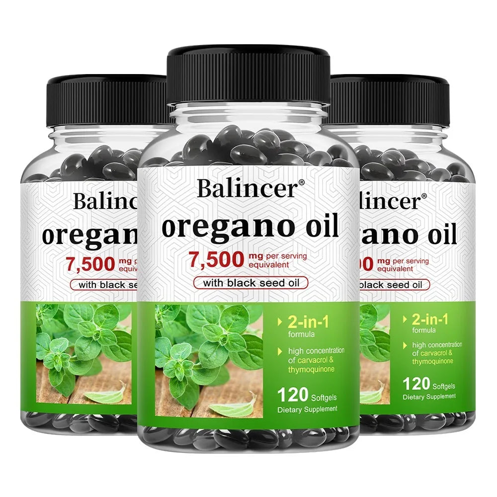 Oregano Oil 7,500mg + Black Seed Oil Capsules