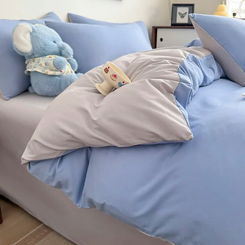 Dreamreal Washed Cotton Duvet Cover Set – 3-Piece Solid Bedding