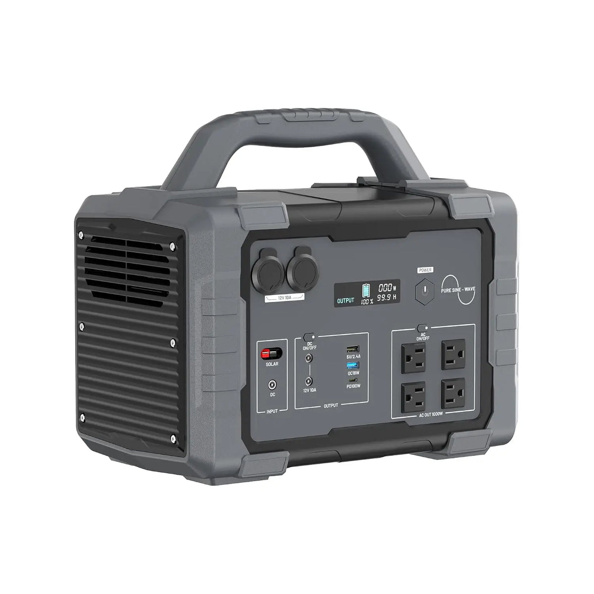 1000W Portable Power Station – 1024Wh LiFePO4 Solar Generator