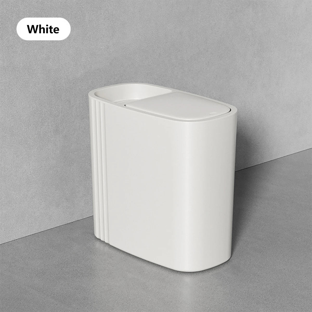 12L Odor-Sealing Press-Lid Trash Can – Slim & Compact