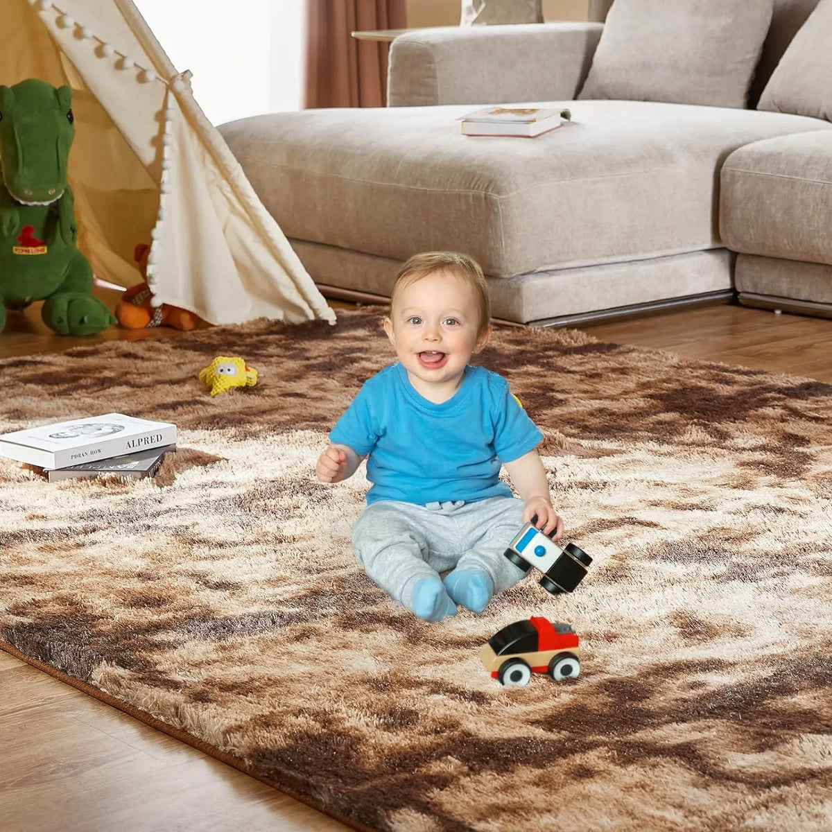 Soft Plush Tie-Dye Carpet – Non-Slip, Multi-Size