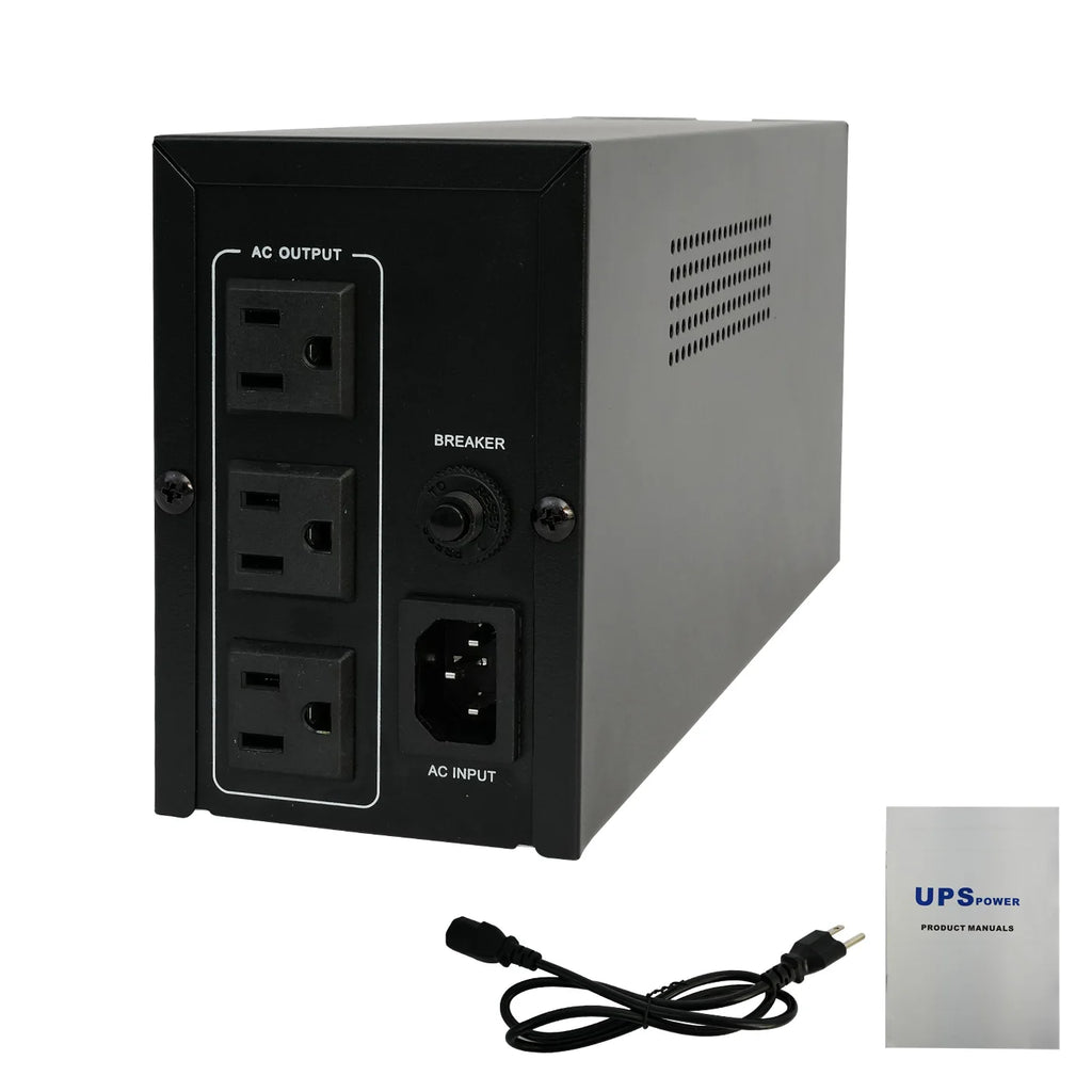 500VA 300W UPS Battery Backup – Surge Protection with 3 Outlets