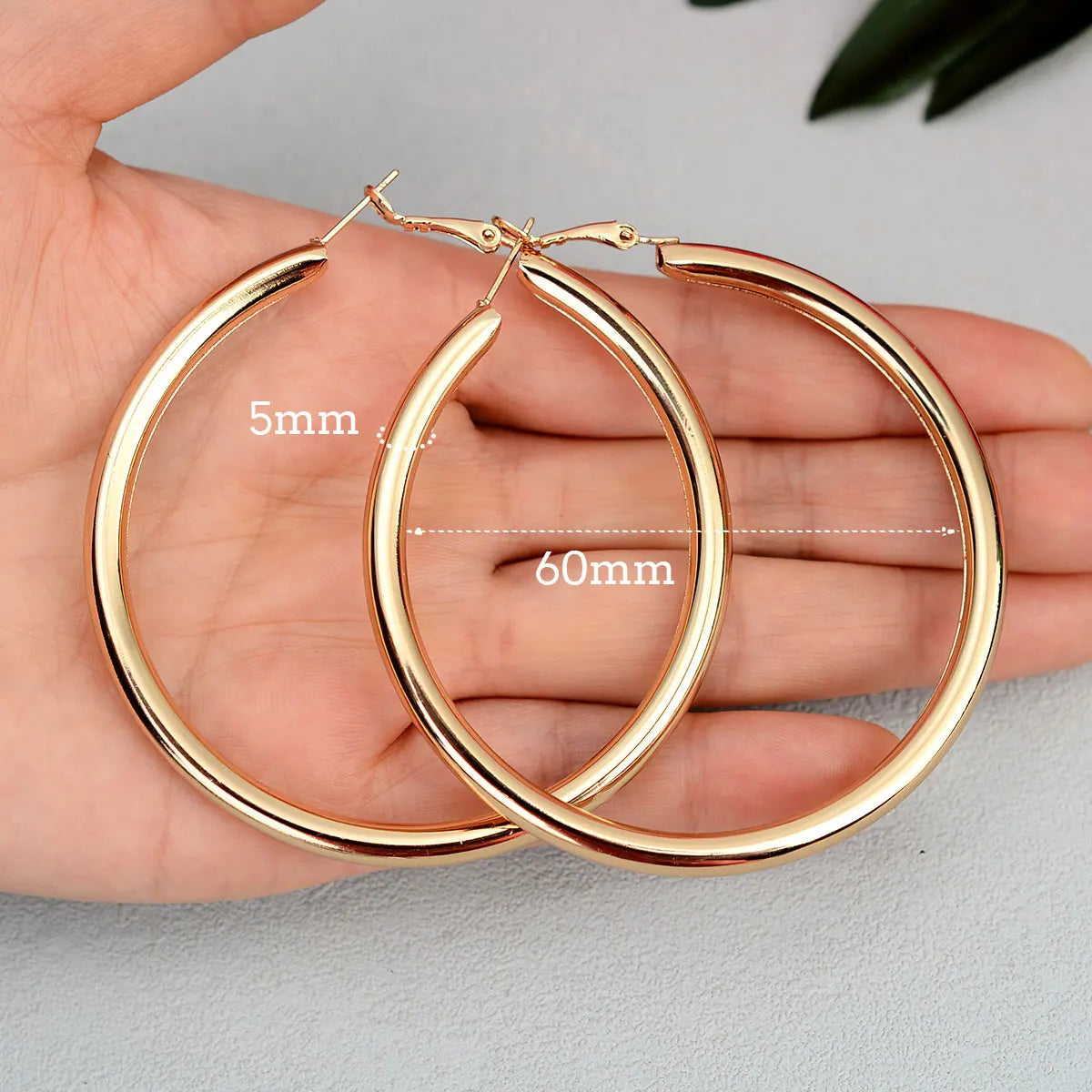 Smooth Circle Hoop Earrings – Gold & Silver, 15mm–70mm | Women's Fashion Jewelry