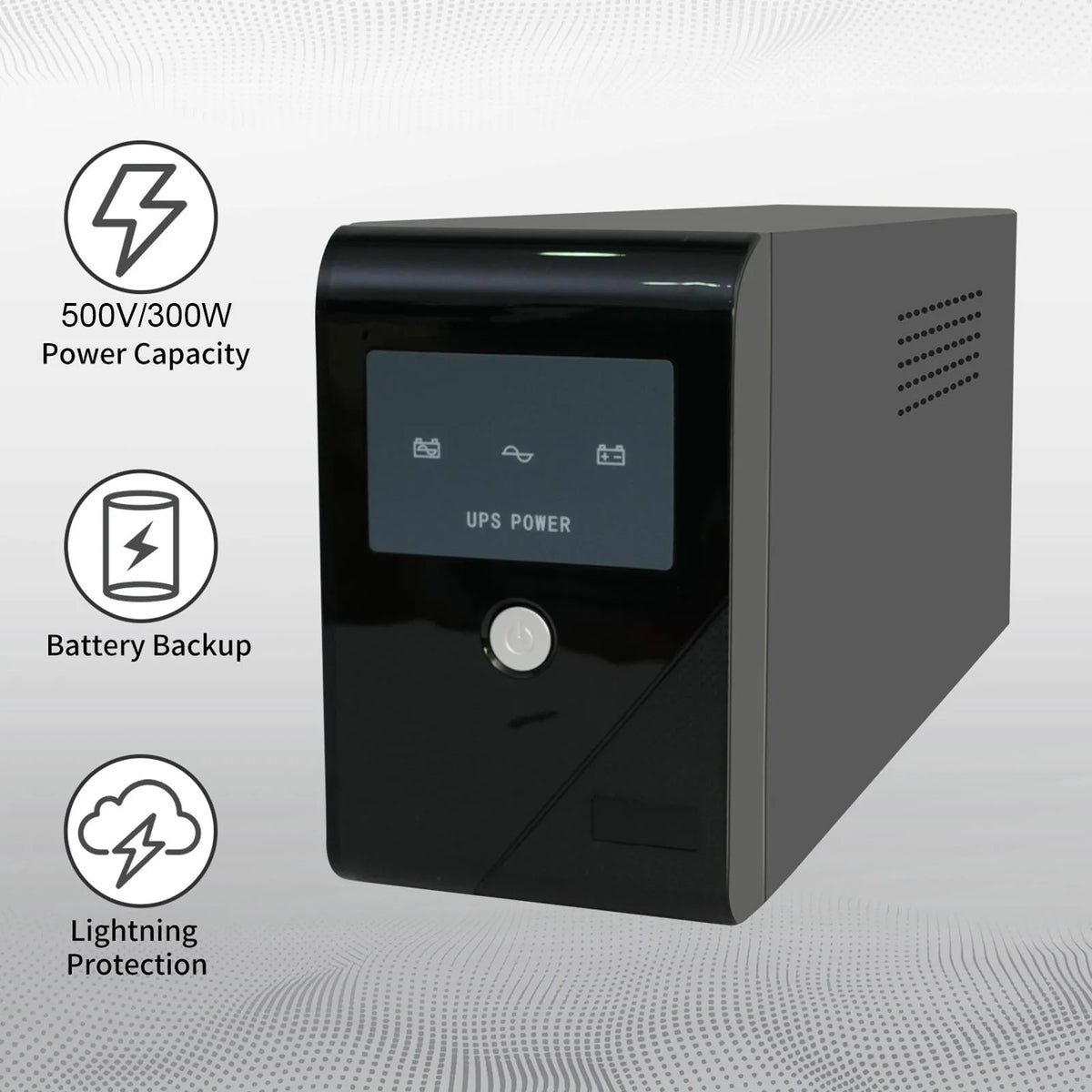 500VA 300W UPS Battery Backup – Surge Protection with 3 Outlets