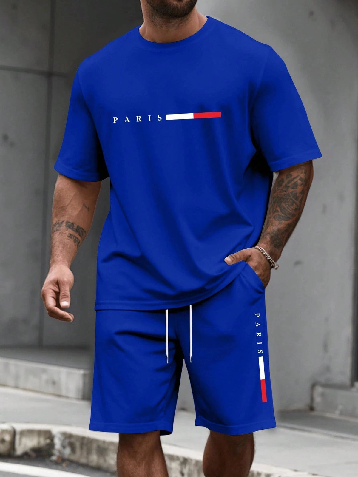 Men’s Printed T-Shirt & Shorts Set