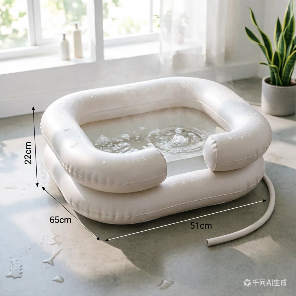 Inflatable Hair Wash Basin – Foldable, Easy-Drain