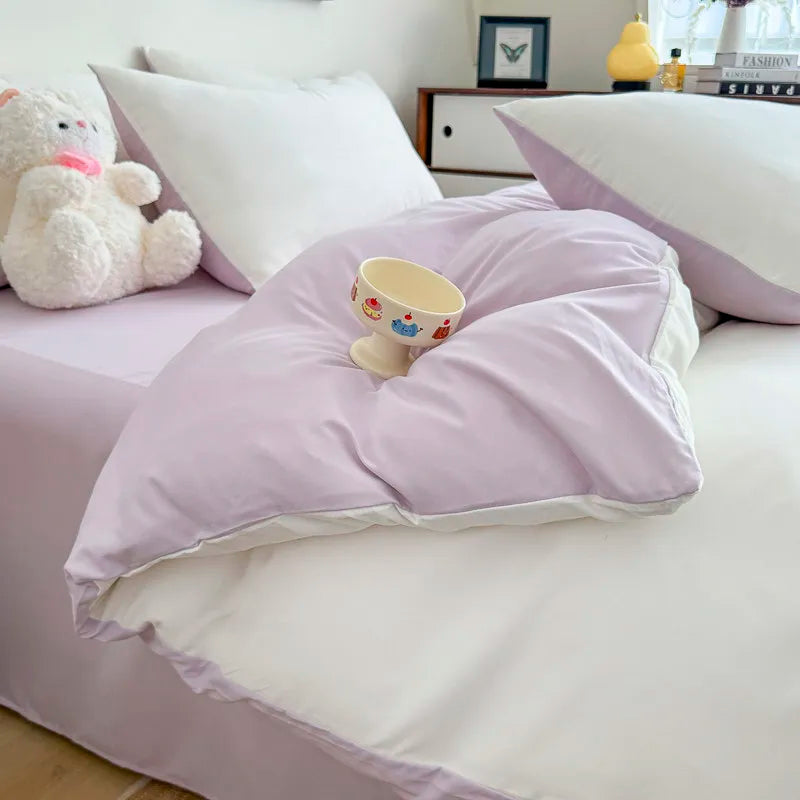 Dreamreal Washed Cotton Duvet Cover Set – 3-Piece Solid Bedding