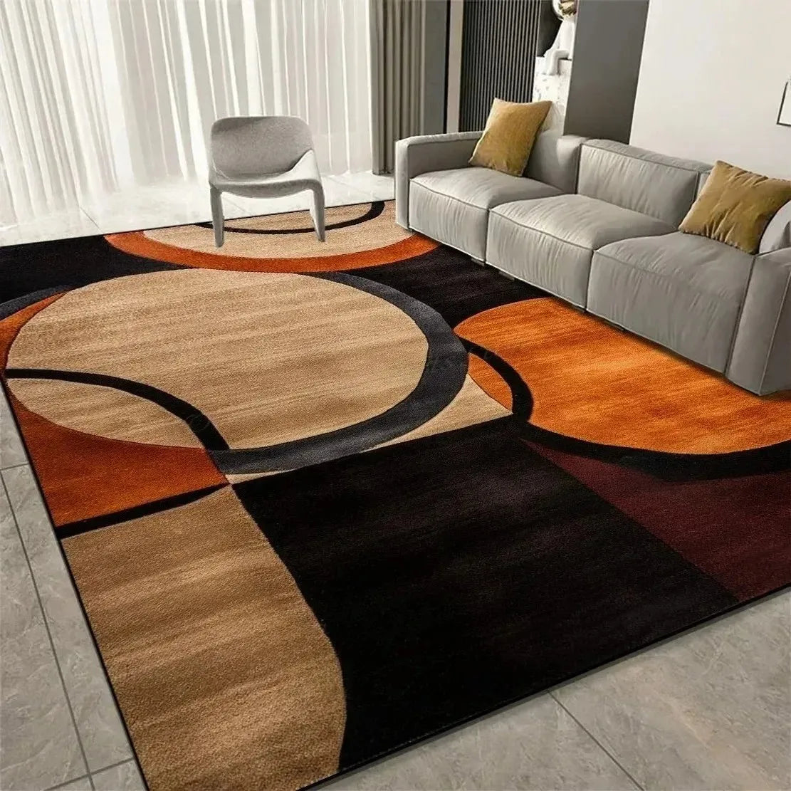 Modern Geometric Area Rug – Non-Slip, Multi-Size