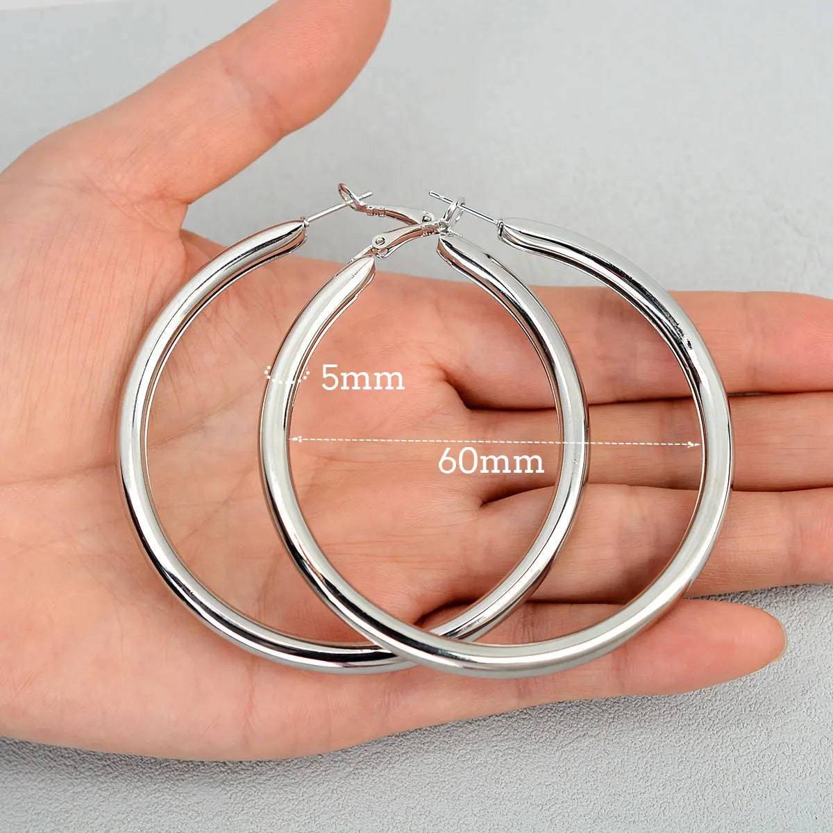 Smooth Circle Hoop Earrings – Gold & Silver, 15mm–70mm | Women's Fashion Jewelry