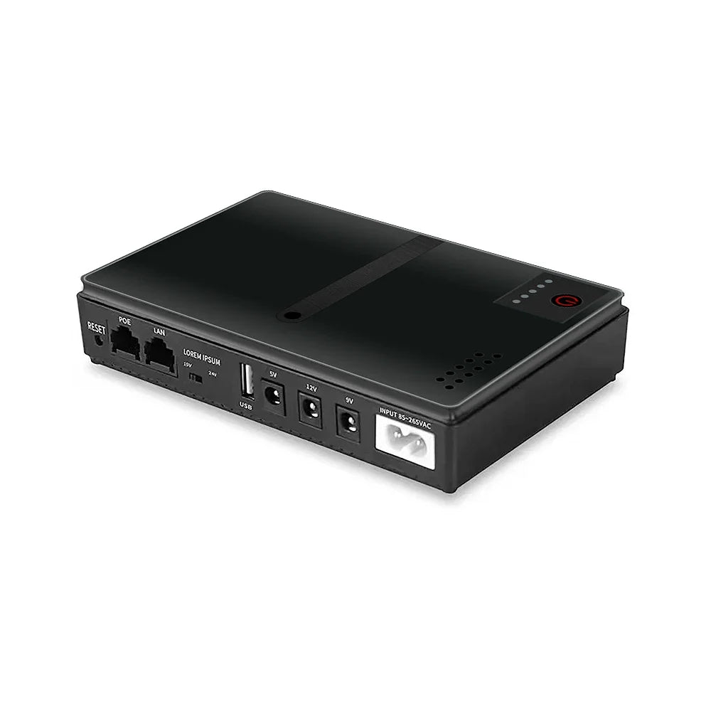 Portable UPS Power Bank — 8800mAh / 10400mAh with DC 12V/9V/5V Output for Routers & Security Systems
