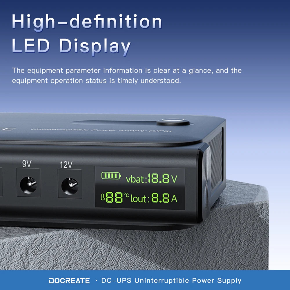 36W DC UPS Power Supply — 5V/9V/12V Backup for Routers & CCTV
