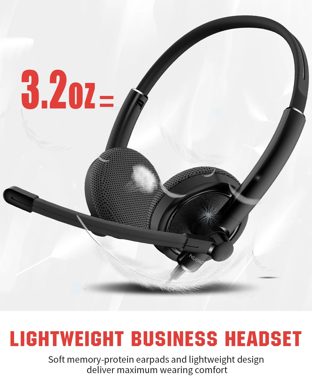 NUBWO HW01 Wired Headset with Noise-Cancelling Mic – USB & 3.5mm