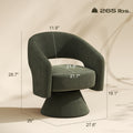 Swivel Barrel Accent Chair, Modern Upholstered Living Room Chair With Thick Padding For Reading, Green