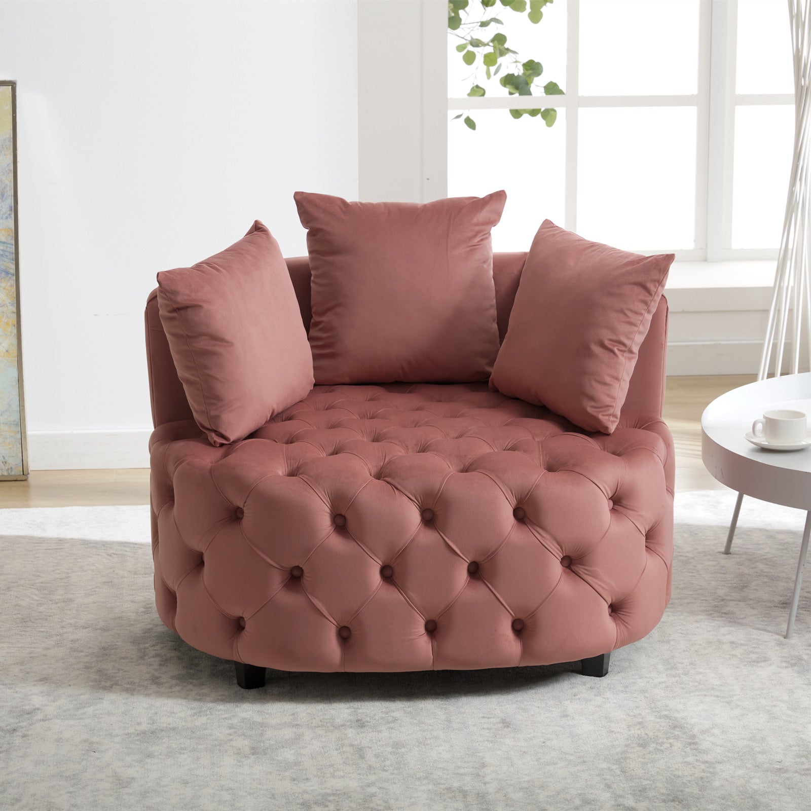 A&A Furniture,Accent Chair  Classical Barrel Chair For Living Room  Modern Leisure Sofa Chair