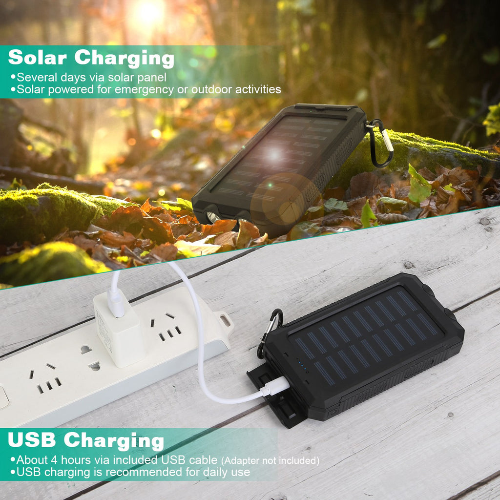 1Pc 1W MAh Solar Power Bank External Battery Pack